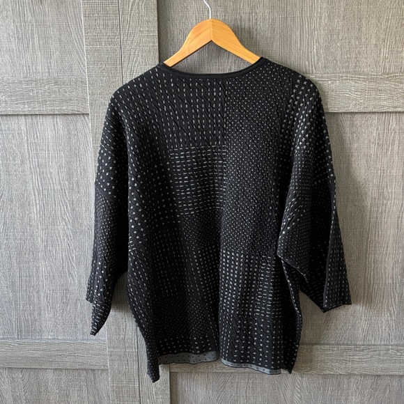 J. Jill Black and Gray Crew Neck Sweater - Picture 4 of 7